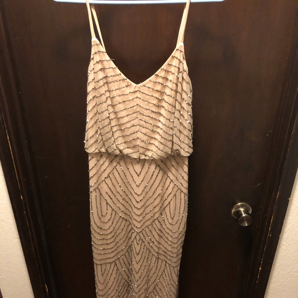 Adrianna Papell beaded floor-length dress